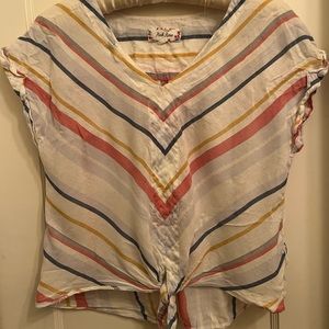 Pink Rose V Neck T Shirt